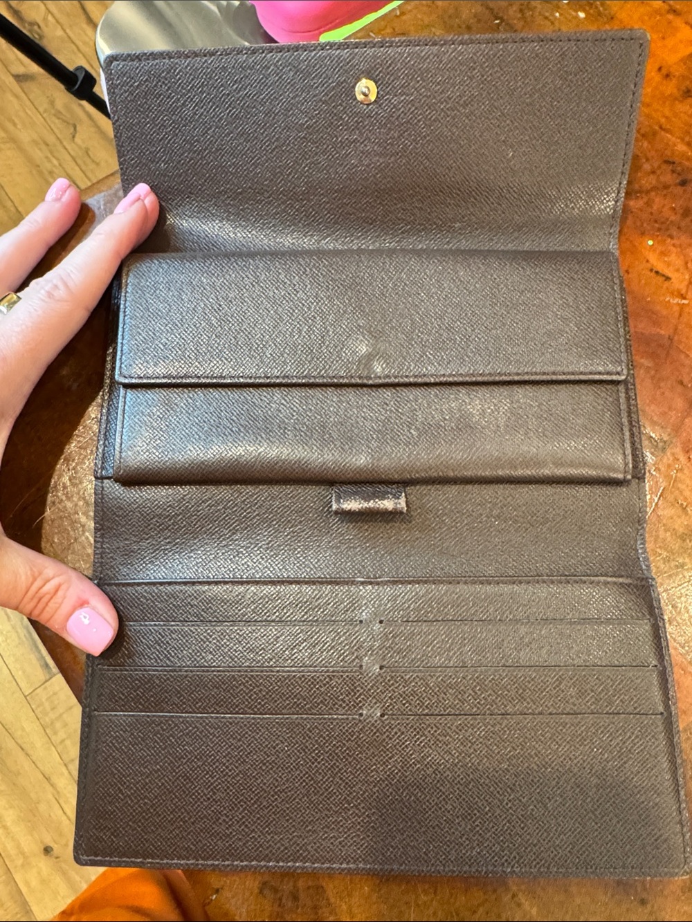Louis Vuitton Brown Damier Ebene Canvas Long Wallet - Picture 10 of 15